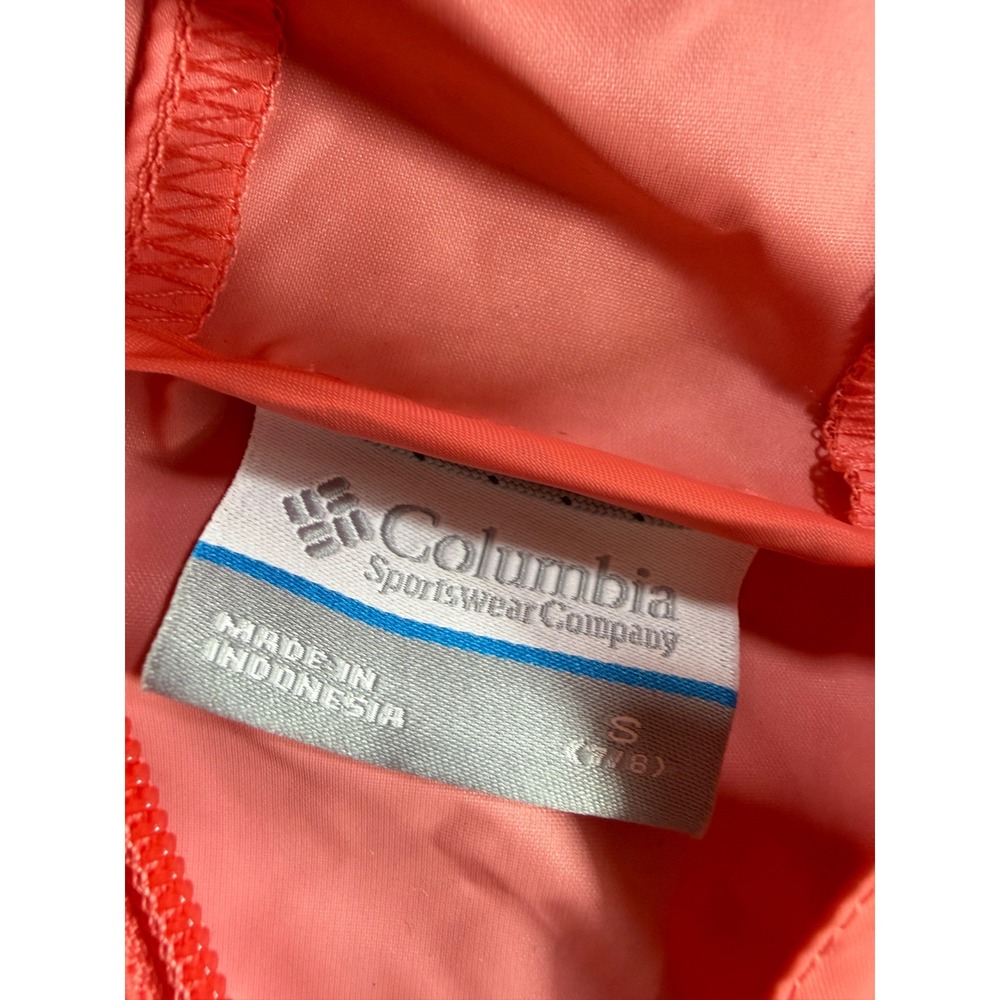 Columbia Kids Switchback Rain Jacket Peach Coral Waterproof Hooded Small 7/8 - Picture 3 of 6